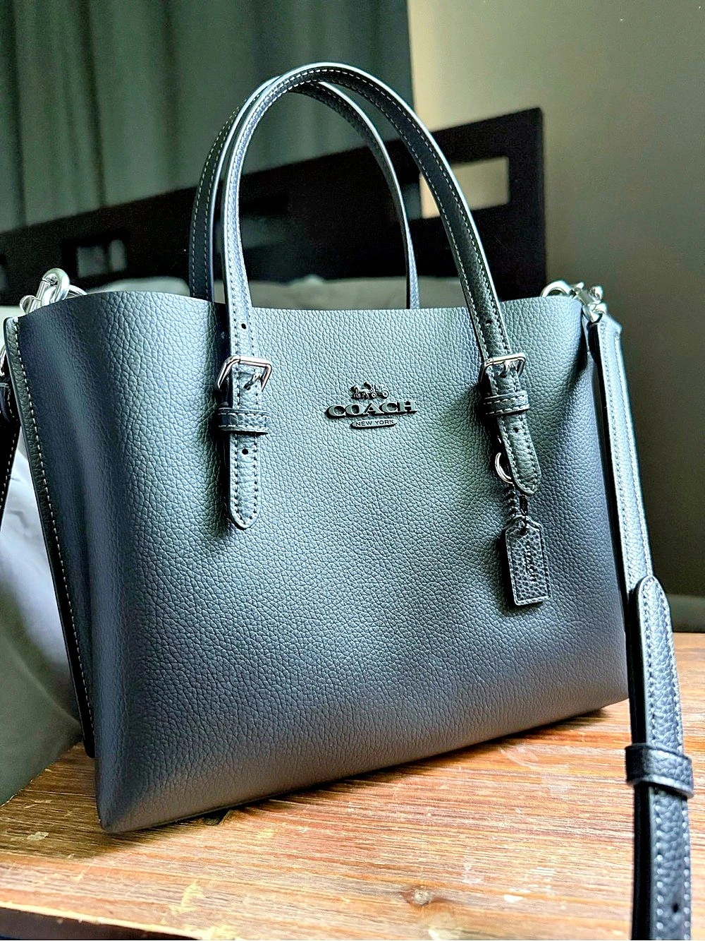 Coach Mollie Tote 25 Black Tote Bag